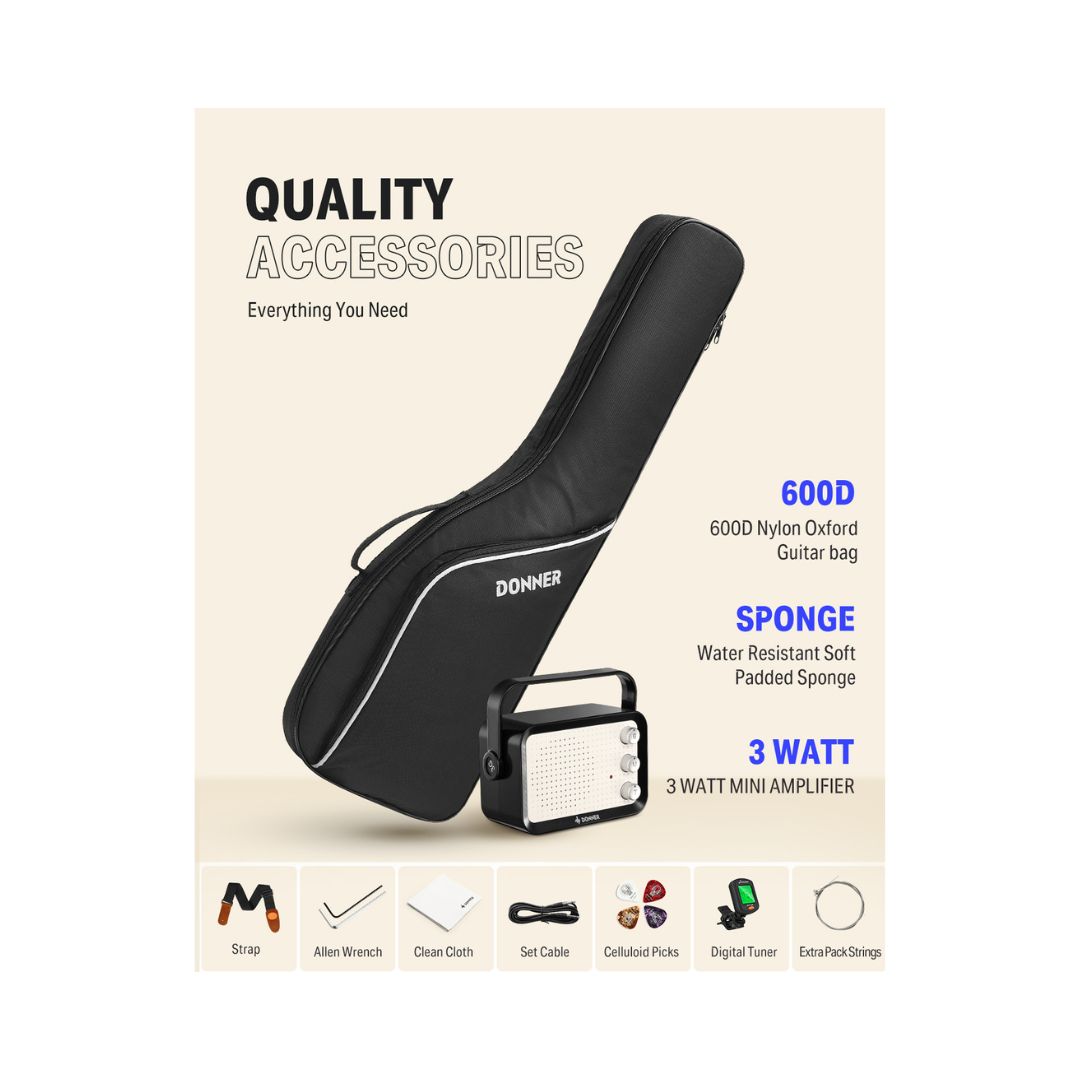 Donner DSJ-100 30 Inch Mini Electric Guitar Beginner Kit