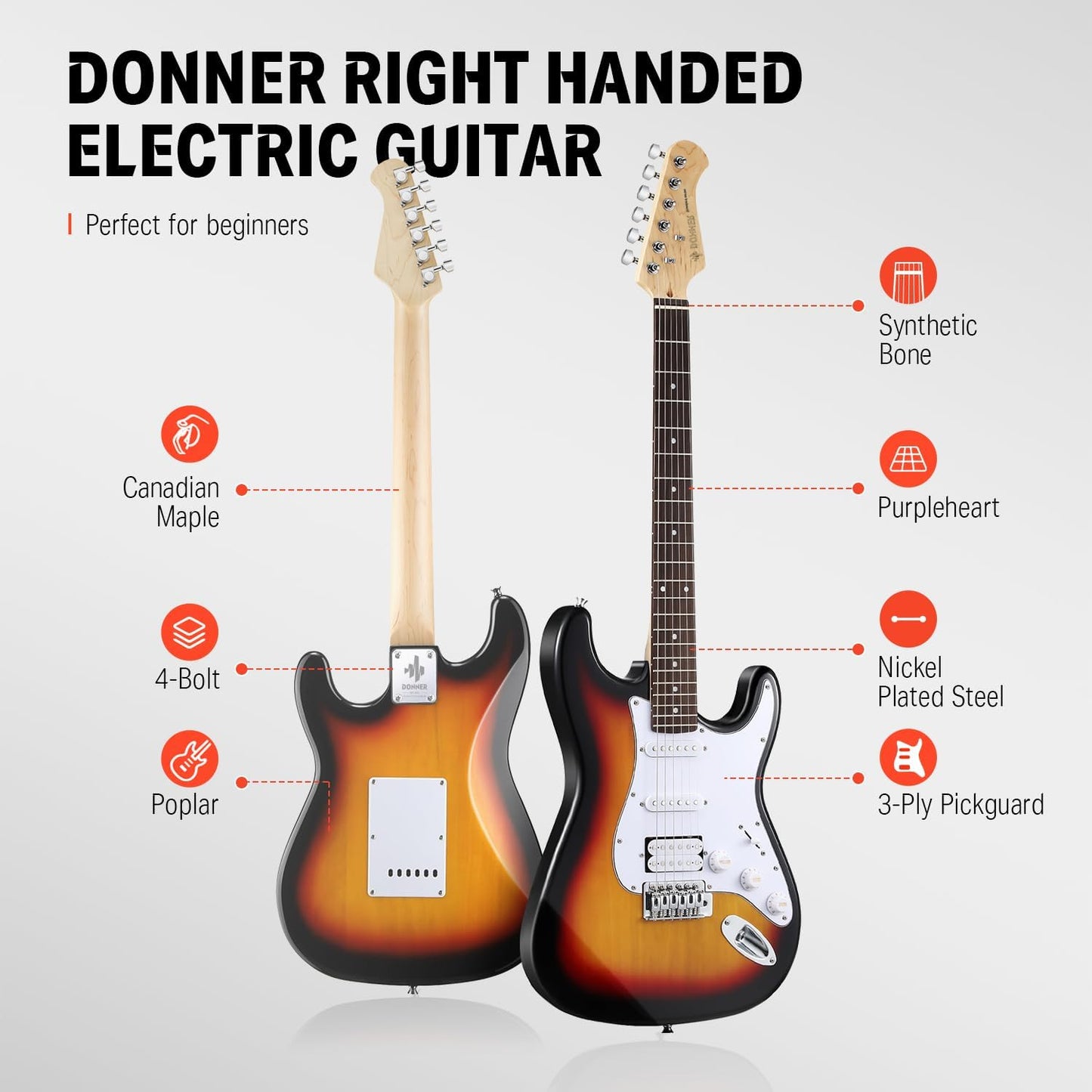 Donner DST-100S Electric Guitar Pack - Sunburst