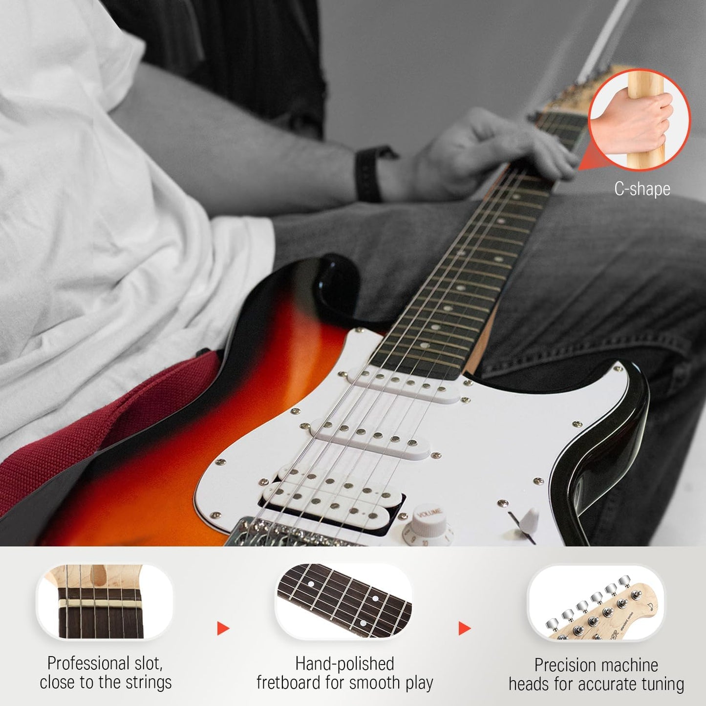 Donner DST-100S Electric Guitar Pack - Sunburst