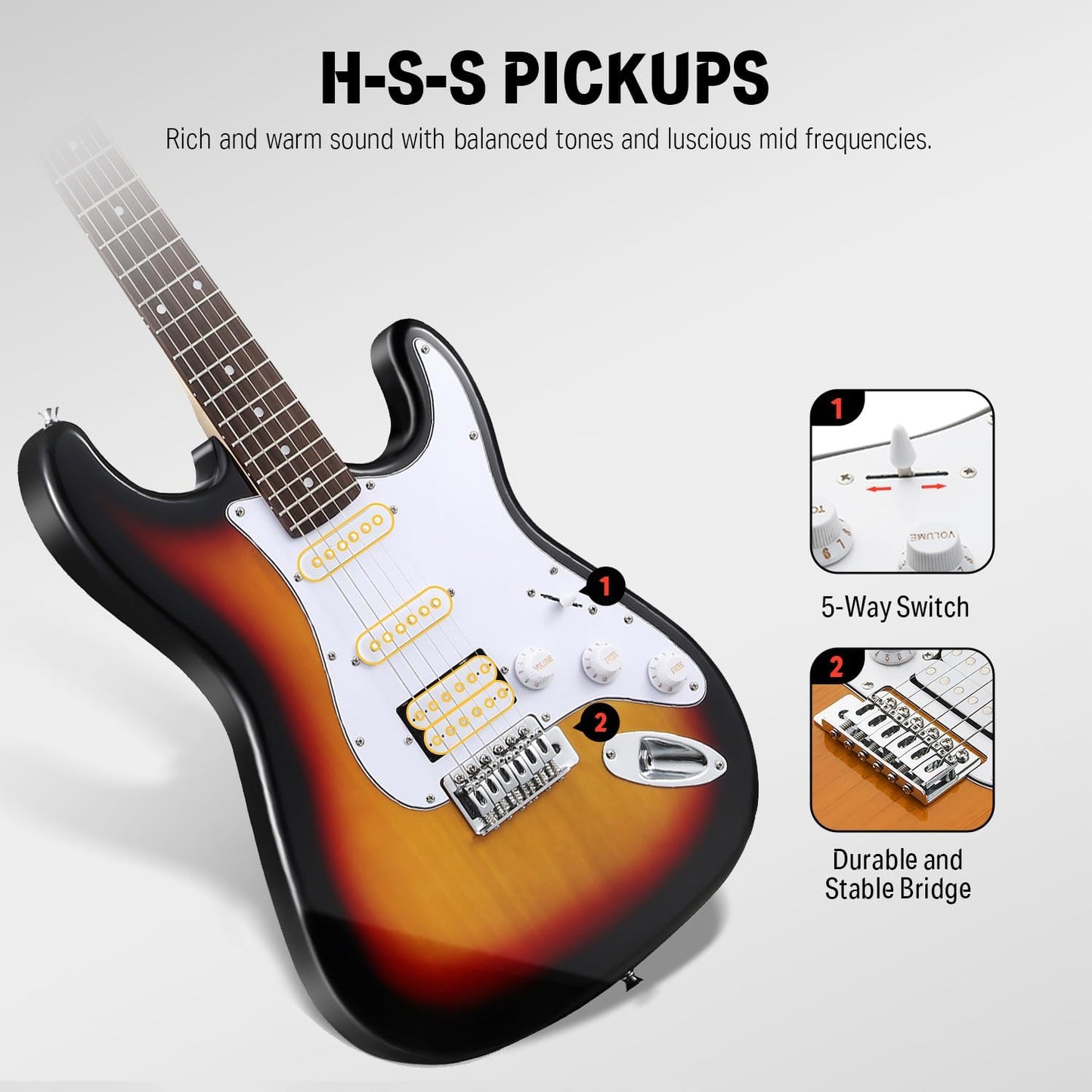 Donner DST-100S Electric Guitar Pack - Sunburst