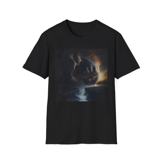 Ethereal Landscape T-Shirt | Unisex Softstyle Tee, Fantasy Shirt, Nature Lover Gift, Artistic Apparel, Dreamy Graphic Tee