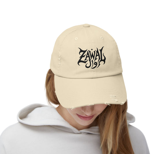 Distressed Cap with ZAWAL Design, Trendy Unisex Hat for Casual Outings, Streetwear, Gifts for Him or Her, Summer Accessory, Festival Gear