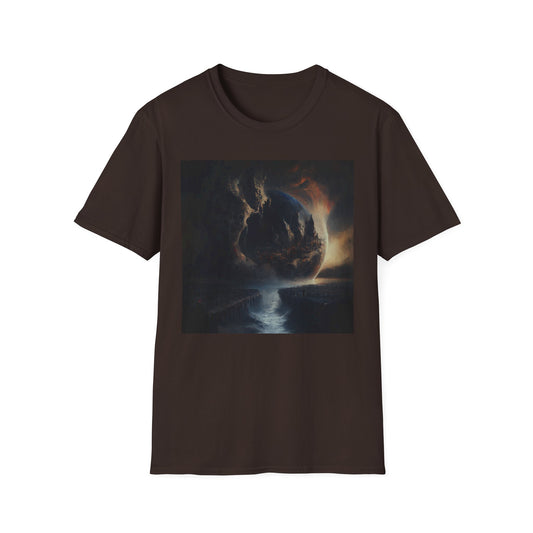 Ethereal Landscape T-Shirt | Unisex Softstyle Tee, Fantasy Shirt, Nature Lover Gift, Artistic Apparel, Dreamy Graphic Tee