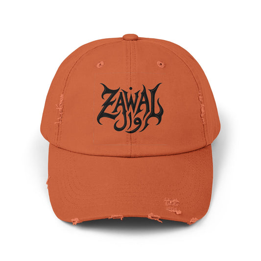 Distressed Cap with ZAWAL Design, Trendy Unisex Hat for Casual Outings, Streetwear, Gifts for Him or Her, Summer Accessory, Festival Gear