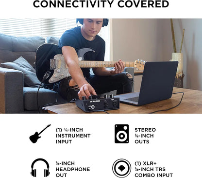 M-Audio AIR 192x4 USB C Audio Interface for Recording, Podcasting, Streaming with Studio Quality Sound, 1 XLR in and Music Production Software