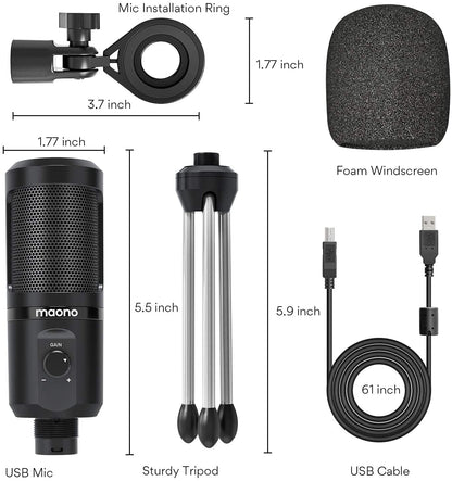 Maono AU-PM461TR USB Podcasting Microphone