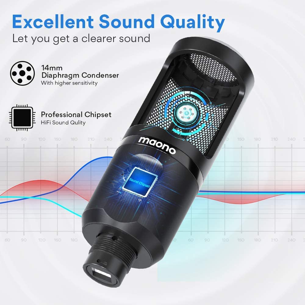 Maono AU-PM461TR USB Podcasting Microphone