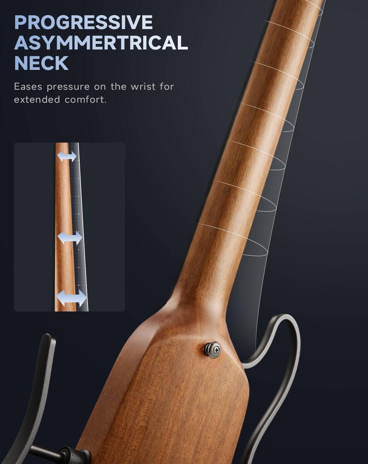 Donner HUSH-X Electric Guitar Kit - Featherlight Headless Guitar, Great for Travel and Practice, Mahogany Solid Body with Easy Assemble Stands, Gig Bag, All Accessories, Natural